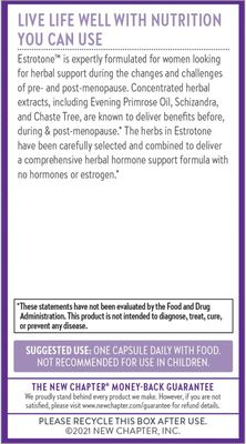 New Chapter, Kosher ESTROTONE Chaste Tree Blend, Supports Pre-&amp; Post-Menopausal Hormonal Balance - 60 Vegetarian Capsules