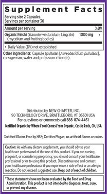 New Chapter, Kosher Lifeshield REISHI MUSHROOM BLEND, Vitality + Healthy Aging &amp; Longevity - 60 Vegetarian Capsules