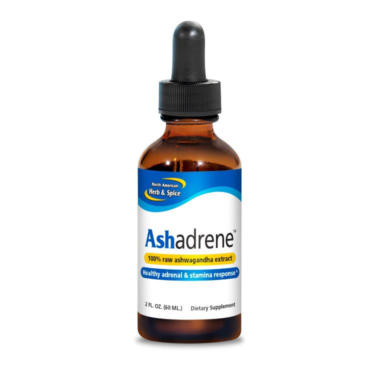 North American Herb &amp; Spice, ASHADRENE, 100% Raw Ashwagandha Extract, Healthy Adrenal &amp; Stamina Response, Liquid - 2 fl. oz (60 mL)