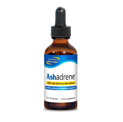North American Herb &amp; Spice, ASHADRENE, 100% Raw Ashwagandha Extract, Healthy Adrenal &amp; Stamina Response, Liquid - 2 fl. oz (60 mL)