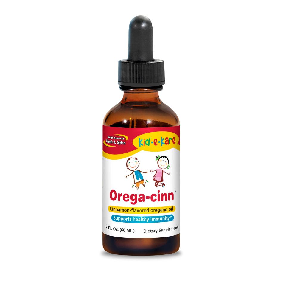 North American Herb &amp; Spice, Kid-E-Kare, OREGA-CINN Cinnamon-Flavored Oregano Oil, Liquid - 2 fl. oz (60 mL)