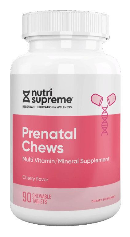 Nutri Supreme, Kosher PRENATAL CHEWS, Multi Vitamin, Cherry Flavor - 90 Chewable Tablets #49