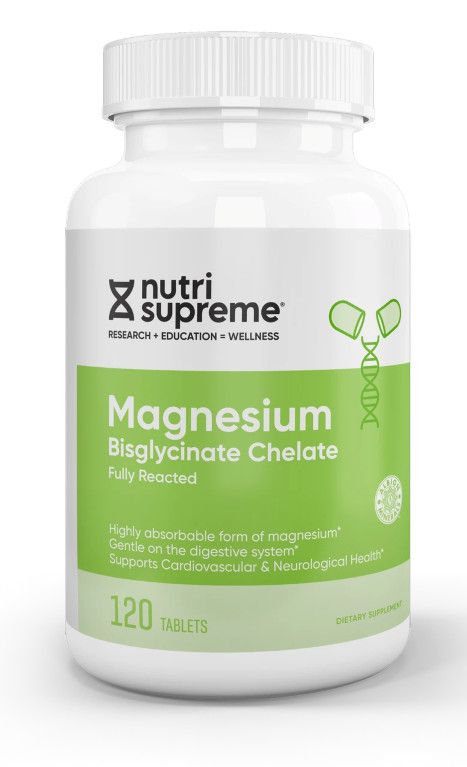 Nutri Supreme, Kosher MAGNESIUM BISGLYCINATE CHELATE 100mg, Fully Reacted - 120 Tablets #18
