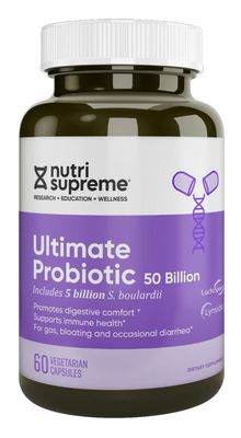 Nutri Supreme, Kosher ULTIMATE PROBIOTIC 50 Billion, Includes 5 Billion S. Boulardii - 60 Vegetarian Capsules #144