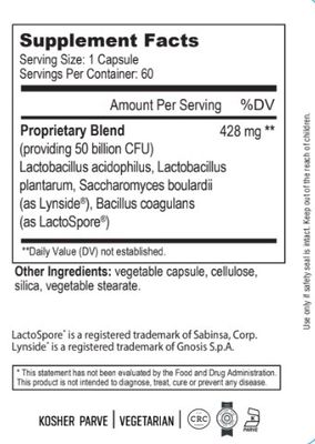 Nutri Supreme, Kosher ULTIMATE PROBIOTIC 50 Billion, Includes 5 Billion S. Boulardii - 60 Vegetarian Capsules #144