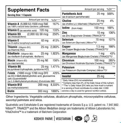 Nutri Supreme, Kosher ULTIMATE MULTI Once Daily, Iron Free, With Folate - 90 Vegetarian Capsules #132