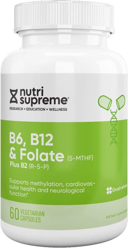 Nutri Supreme, Kosher B6, B12 &amp; FOLATE (5-MTHF) Plus B2 (R-5-P) - 60 Vegetarian Capsules #21