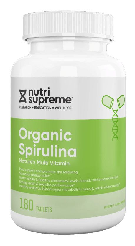 Nutri Supreme, Kosher ORGANIC SPIRULINA, Nature's Multi Vitamin- 180 Tablets #36