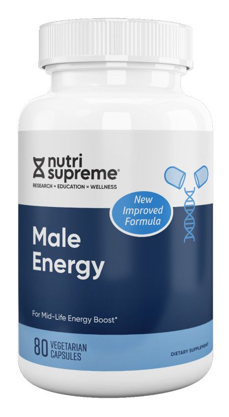 Nutri Supreme, Kosher MALE ENERGY, For Mid-Life Energy Boost, Size: 80 Vegetarian Capsules