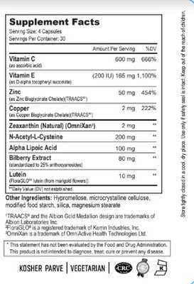 Nutri Supreme, Kosher ULTRA EYE CARE, Maintains Optimal Eye Function - 120 Vegetarian Capsules #16