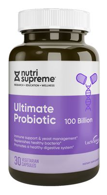 Nutri Supreme, Kosher ULTIMATE PROBIOTIC 100 Billion, Immune Support &amp; Yeast Management - 30 Vegetarian Capsules #142