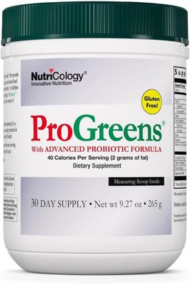 NutriCology, PROGREENS With Advanced Probiotic Formula, 30 Day Supply, Powder - 9.27 oz (265g)