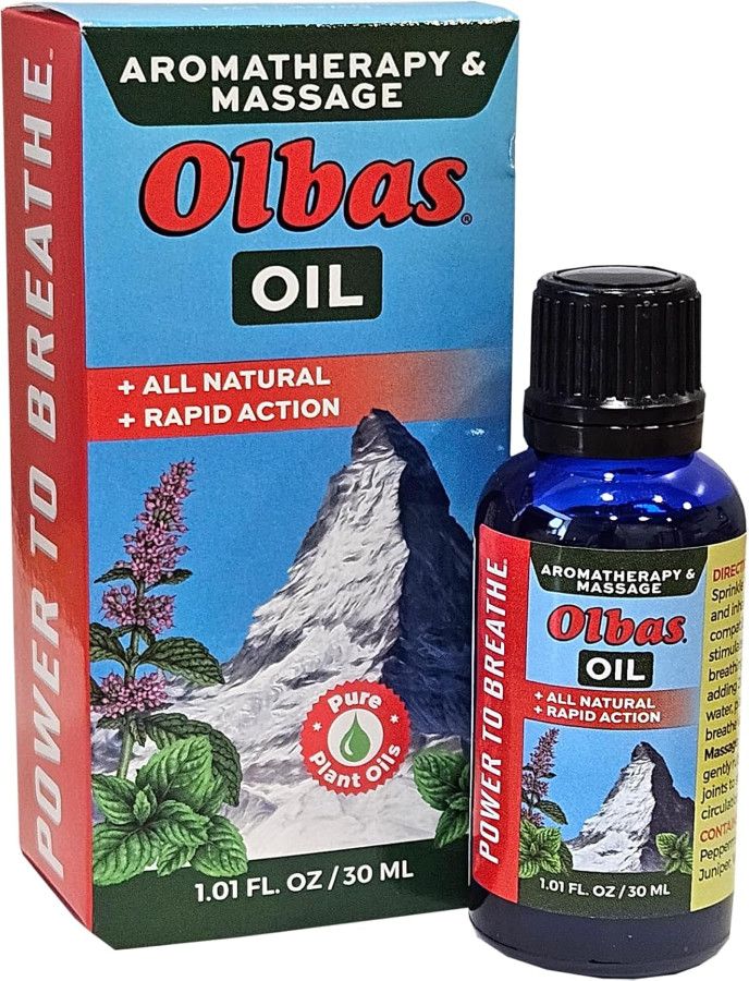 Olbas Aromatherapy &amp; Massage, OLBAS OIL, All Natural &amp; Rapid Action - 1 fl. oz (30 mL)