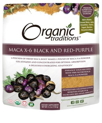 Organic Traditions, MACA X-6 BLACK & RED-PURPLE, Powder - 5.3 oz (150 g) Organic Traditions, MACA X-6 BLACK & RED-PURPLE, Powder - 5.3 oz (150 g)