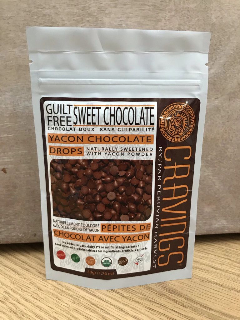 UHTCO, Peruvian Harvest, CRAVINGS, YACON CHOCOLATE DROPS, Guilt Free Sweet Chocolate - 50 grams (1.76 oz.)
