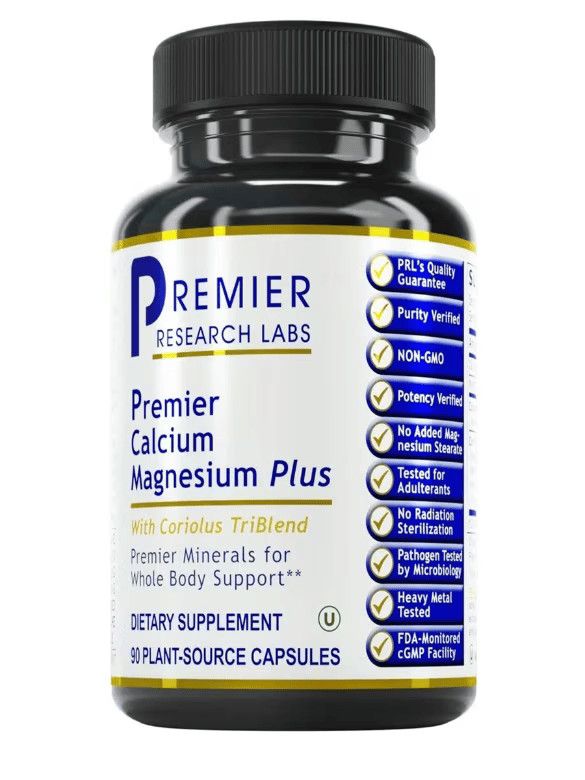 Premier Research Labs, PREMIER CALCIUM MAGNESIUM PLUS, Premier Minerals for Whole Body Support - 90 Vegetarian Capsules (Formally: Coral Legend Plus)