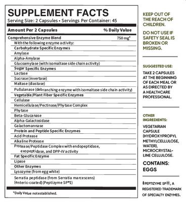 ProDermix, Kosher ZYMEASE COMPLETE, Multi-Enzyme Formula To Support Food Breakdown - 90 Vegetarian Capsules