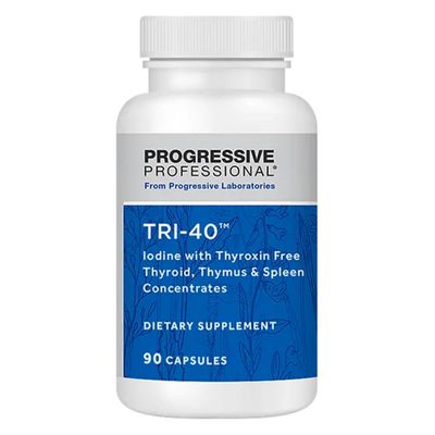 Progressive Laboratories, TRI-40, Iodine with Thyroxin Free, Thymus & Spleen Concentrates - 90 Vegetarian Capsules Progressive Laboratories, TRI-40, Iodine with Thyroxin Free, Thymus & Spleen Concentrates - 90 Vegetarian Capsules