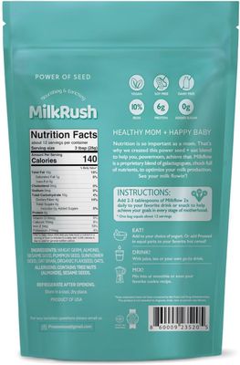 ProSeed, MILKRUSH, Nourishing &amp; Enriching, Lactation Support for Breastfeeding - 12 oz. (340g)