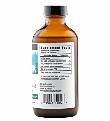 PurelyWild, RAW PINE NEEDLE EXTRACT, Healthy Immune Support &amp; Cleansing, Extract - 8 fl. oz (240 mL)
