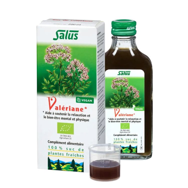 Salus, Kosher VALERIAN JUICE Organic, Traditionally Used in Herbal Medicine As A Sedative To Help Promote Sleep, Liquid - 200 mL