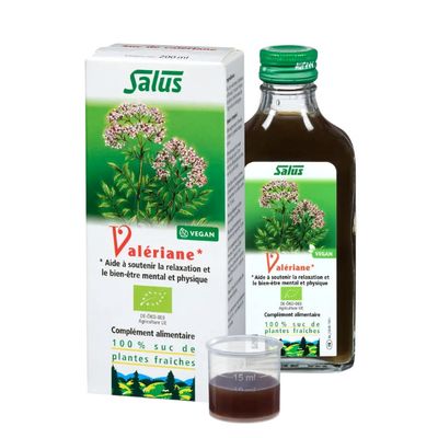 Salus, Kosher VALERIAN JUICE Organic, Traditionally Used in Herbal Medicine As A Sedative To Help Promote Sleep, Liquid - 200 mL Salus, Kosher VALERIAN JUICE Organic, Traditionally Used in Herbal Medicine As A Sedative To Help Promote Sleep, Liquid - 200 mL
