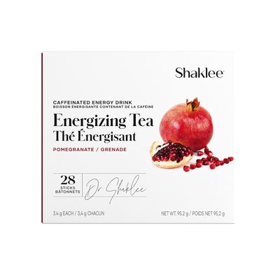 Shaklee, Kosher ENERGIZING TEA, Drink Mix Powder, Pomegranate Flavor - 28 Sticks
