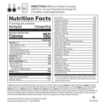 Shaklee, Kosher LIFE SHAKE, Soy Protein Powder, Cafe Latte Flavor - 14 Servings (598g)
