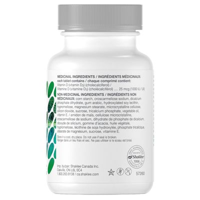 Shaklee, Kosher VITA-D3 1000IU (Vitamin D3), Helps Prevent Vitamin D Deficiency - 90 Tablets