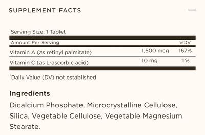 Solgar, Kosher DRY VITAMIN A (5000 IU) 1500mcg, Helps Maintain Eye Health - 100 Tablets