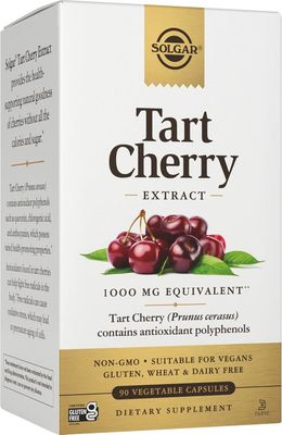 Solgar, Kosher TART CHERRY EXTRACT 1000mg, Natural Source Of Polyphenol Antioxidants - 90 Vegetarian Capsules