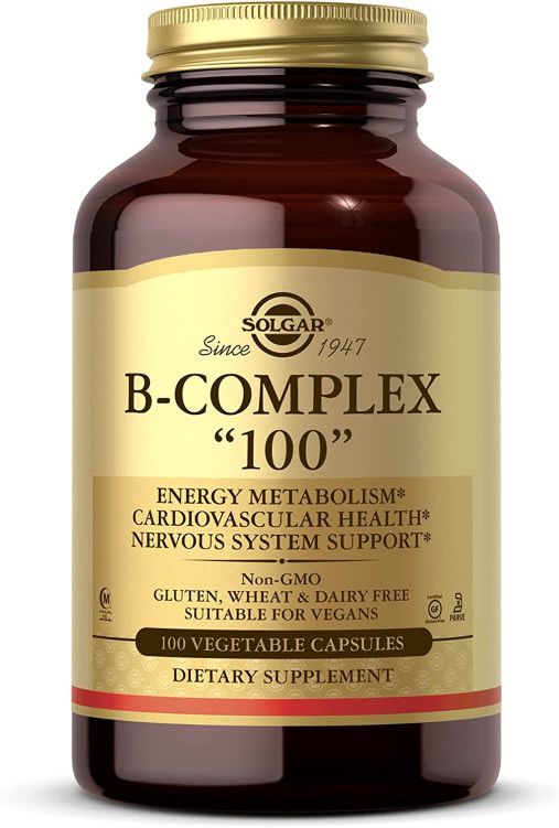 Solgar, Kosher B-COMPLEX 100mg, For Energy Metabolism - 100 Vegetarian Capsules