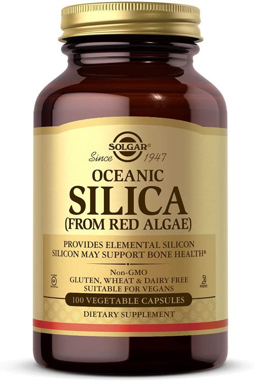 Solgar, Kosher OCEANIC SILICA (from Red Algae), Provides Elemental Silicon - 100 Vegetarian Capsules