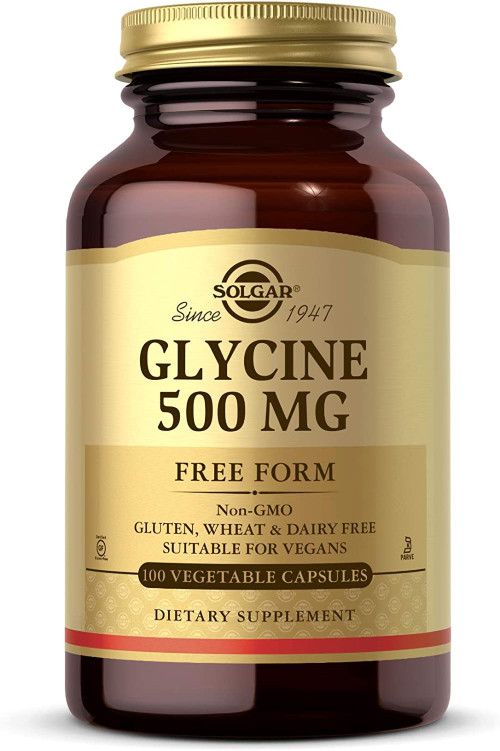 Solgar, Kosher GLYCINE 500mg, Free Form, Promotes Optimal Absorption - 100 Vegetarian Capsules