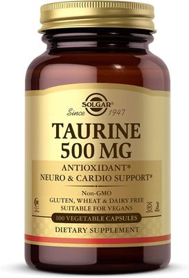 Solgar, Kosher TAURINE 500mg, Neuro & Cardio Support - 100 Vegetarian Capsules Solgar, Kosher TAURINE 500mg, Neuro & Cardio Support - 100 Vegetarian Capsules