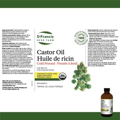 St. Francis Herb Farm, CASTOR OIL Organic, Relieves Itchy Skin, Topical Oil - 250 mL