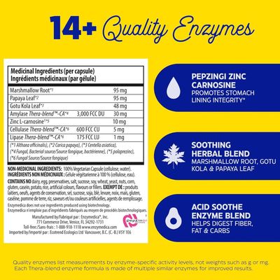 Enzymedica, Kosher ACID SOOTHE, For GI Repair &amp; Recovery - 30 Vegetarian Capsules