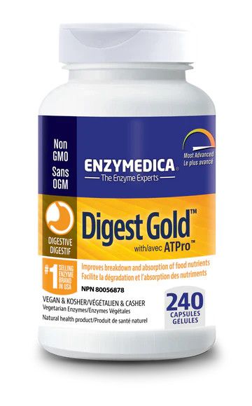 Enzymedica, Kosher DIGEST GOLD With ATPro, Maximum Strength - 240 Vegetarian Capsules