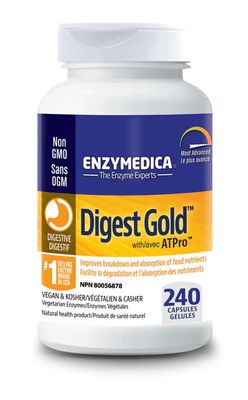 Enzymedica, Kosher DIGEST GOLD With ATPro, Maximum Strength - 240 Vegetarian Capsules Enzymedica, Kosher DIGEST GOLD With ATPro, Maximum Strength - 240 Vegetarian Capsules