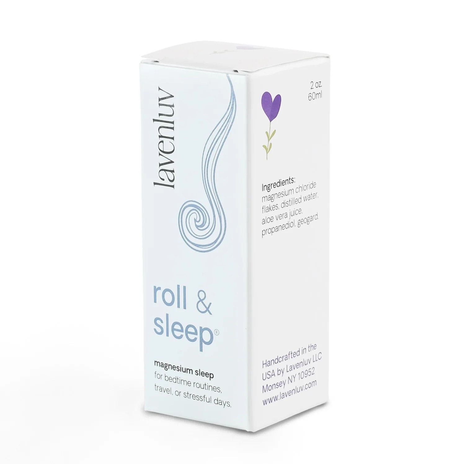 Lavenluv, ROLL &amp; SLEEP, Magnesium &amp; Lavender Roll-On - 2 oz. (60 mL)