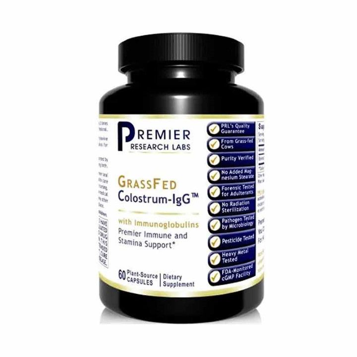 Premier Research Labs, GrassFed COLOSTRUM-IgG, With Immunoglobulins, Premier Immune &amp; Stamina Support - 60 Vegetarian Capsules