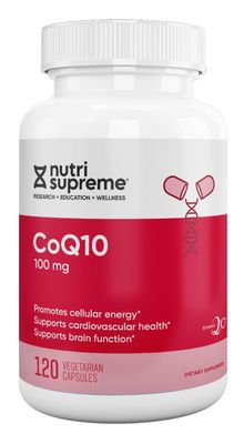 Nutri Supreme, Kosher COENZYME COQ10 100mg, Promotes Cellular Energy - 120 Vegetarian Capsules #193