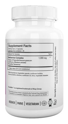 Nutri-Supreme, Kosher BERBERINE PHYTOSORB 500mg, Promotes Metabolic Wellness - 60 Vegetarian Capsules #208