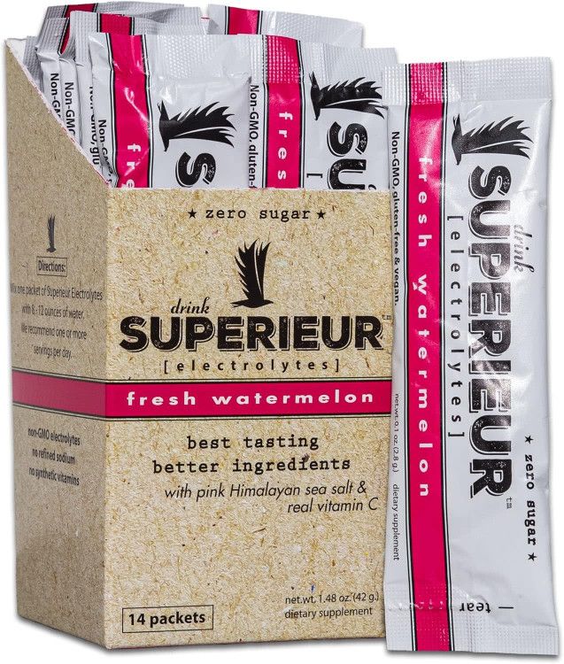 Superieur Electrolytes, DRINK SUPERIEUR, FRESH WATERMELON, Hydration Powder - Box 14 Packets