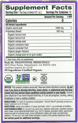 Traditional Medicinals, Organic Smooth Move - 20 Tea Bags