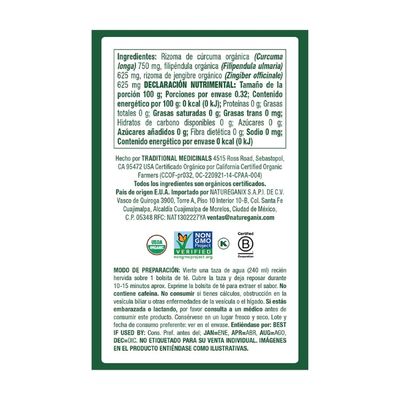 Traditional Medicinals, Organic Turmeric &amp; Ginger, with Meadowsweet, Herbal Tea - 16 Tea Bags