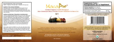 UHTCO, MacaPro, Raw Gelatinized Maca Root Powder 6:1 - Regular - 90 Vegetarian Capsules