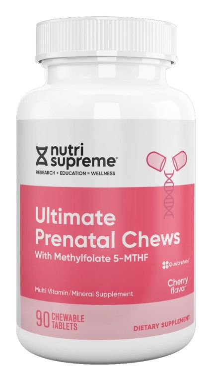Nutri Supreme, Kosher ULTIMATE PRENATAL CHEWS, Multi Vitamin, Cherry Flavor - 90 Chewable Tablets #48
