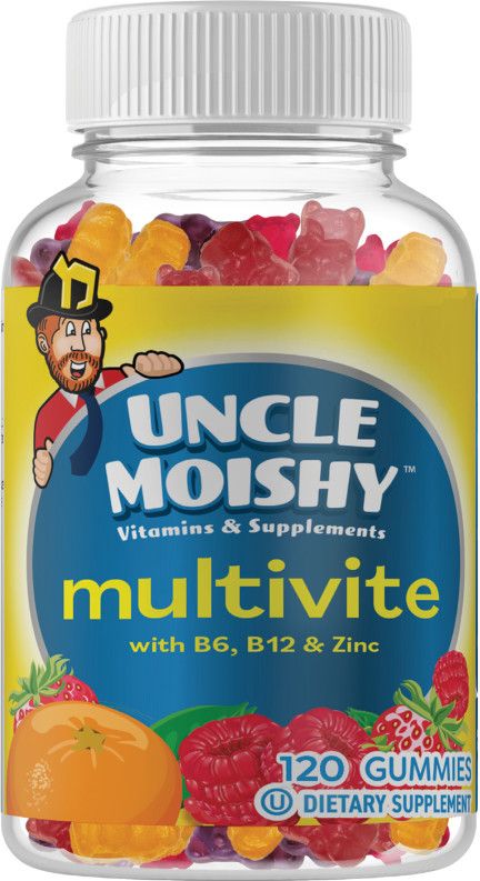 Uncle Moishy, Kosher MULTIVITE Multivitamin Gummies, with B6, B12 &amp; Zinc - 120 Jellies