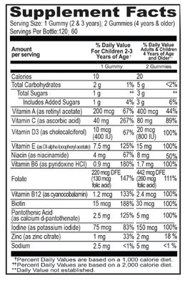 Uncle Moishy, Kosher MULTIVITE Multivitamin Gummies, with B6, B12 &amp; Zinc - 120 Jellies